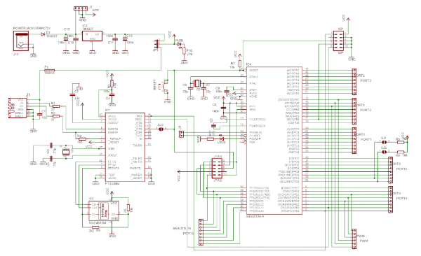 Esquemático de la primer placa Wiring.